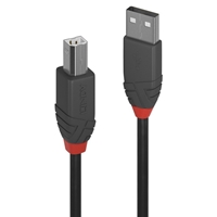 LINDY 36674 Anthra Line USB Cable, USB 2.0 Type-A (M) to USB 2.0 Type-B (M), 3m, Black & Red, Supports Data Transfer Speeds up to 480Mbps, Robust PVC Housing, Nickel Connectors & Gold Plated Contacts, Retail Polybag Packaging - Image 6