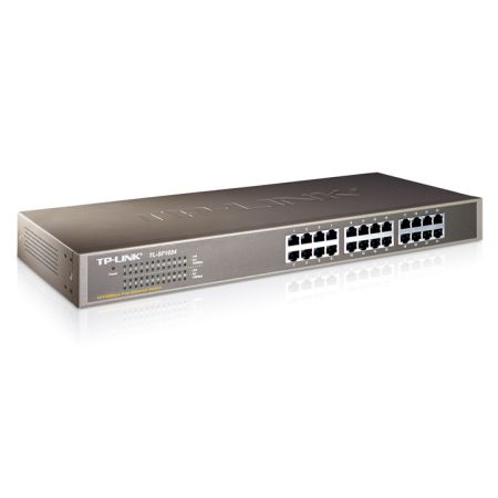 TP-LINK (TL-SF1024) 24-Port 10/100Mbps Unmanaged Rackmount Switch, Steel Case