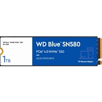 WD Blue SN580 (WDS100T3B0E) 1TB NVMe M.2 Interface, PCIe Gen4, 2280, Read 4150MB/s, Write 4150MB/s, 5 Year Warranty