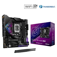 ASRock Z890M RIPTIDE WIFI PHANTOM GAMING Intel 1851 Socket Motherboard, Micro-ATX, 4x DDR5 Slots, 3x M.2 Sockets, 3x USB-C Port, Fitted I/O Shield, 2.5GbE LAN, Wi-Fi 6E, 1x DisplayPort / 1x HDMI / 2x USB-C (USB4)