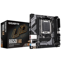 Gigabyte B650I AX Ultra Durable AMD AM5 Socket Motherboard, Mini-ITX, 2x DDR5 Slots, 1x M.2 Socket, 2x USB-C Port, 2.5GbE LAN, Wi-Fi 6E, 1x DisplayPort / 1x HDMI Port