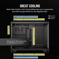 Corsair 2500X Mid-Tower Dual Chamber PC Case - Black, Tempered Glass, M-ATX Support, High Airflow Design, Cable Management, Dust Filters High Airflow Design - Image 5