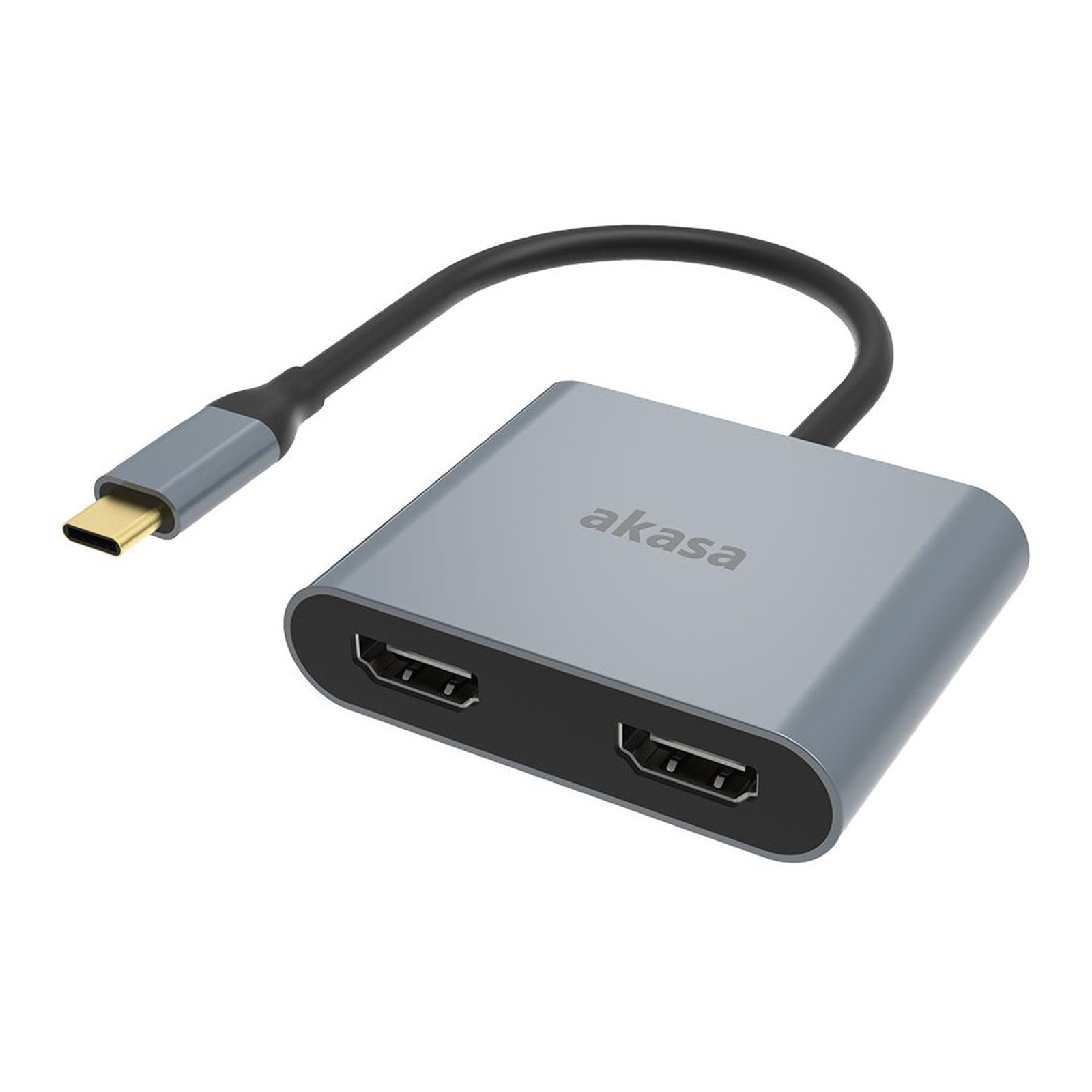 Akasa AK-CBCA26-18BK USB Type-C to Dual HDMI MST Adapter, 4K@60Hz Single Output, 4K@30Hz Dual Output - Image 4