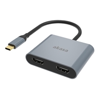 Akasa AK-CBCA26-18BK USB Type-C to Dual HDMI MST Adapter, 4K@60Hz Single Output, 4K@30Hz Dual Output - Image 2