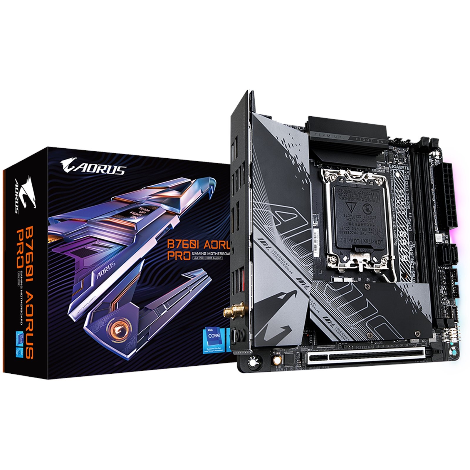 Gigabyte B760I AORUS PRO DDR5 Motherboard, Intel Socket 1700, 1x PCIe 4.0 x16, 2x PCIe 4.0 x4 M.2, USB Type-C with USB 3.2 Gen 2 Support, Q Flash Plus, Intel Wi-Fi 6E AX211, Bluetooth 5.3, DisplayPort/HDMI - Image 4