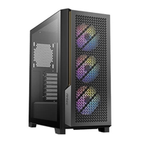 ANTEC P20C ARGB Case, Gaming, Black, Mid Tower, 2x USB 3.0, 1x USB Type-C 3.2 Gen2, Audio In/Out, 4mm Tempered Glass Side Panel, Unique Metal Mesh Panel, High Airflow Design, 3x 120mm ARGB Fans, E-ATX, ATX, Micro-ATX, ITX