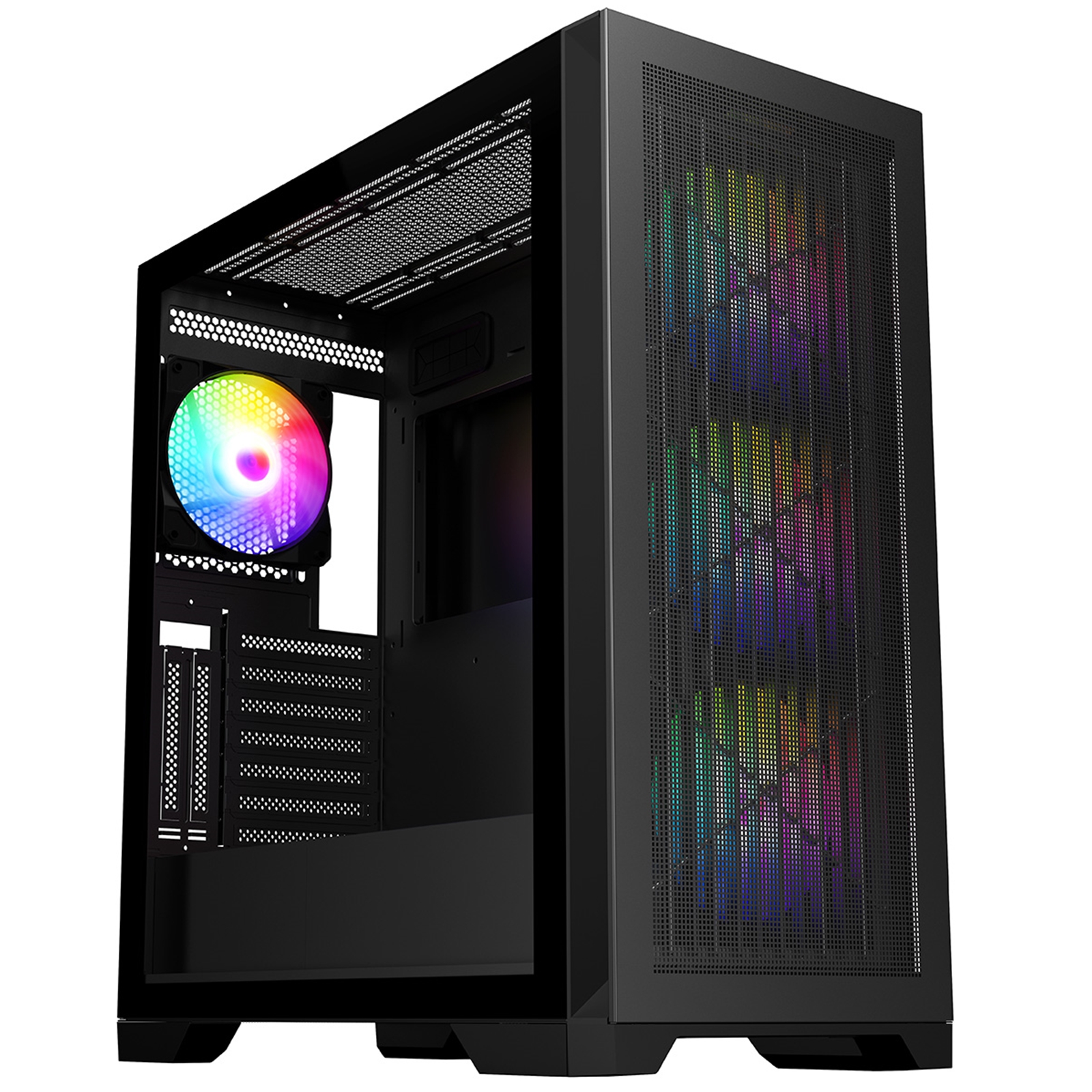 CRONUS Phanes Gaming PC Case, Mid Tower with Tempered Glass, ARGB Lighting, Enhanced Connectivity, and Superior Airflow, ATX, Micro ATX, Mini-ITX, and E-ATX - Image 4