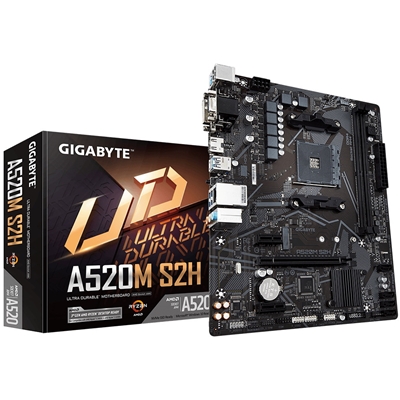 Gigabyte A520M S2H Ultra Durable AMD AM4 Socket Motherboard, Micro-ATX, 2x DDR4 Slots, 1x M.2 Socket, GbE LAN, 1x D-Sub / 1x DisplayPort / 1x HDMI Port - Image 3