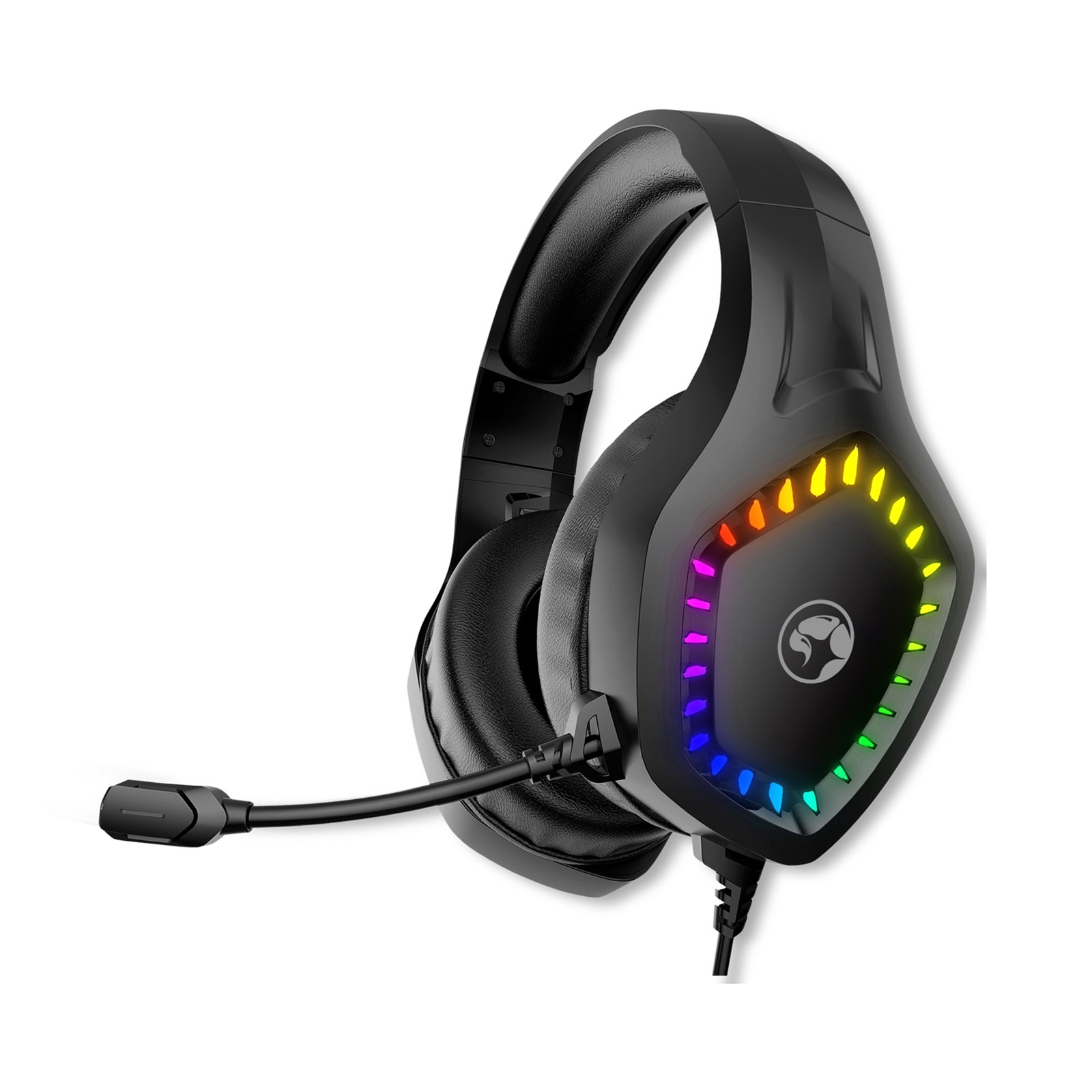 Marvo Scorpion H8360 Gaming Headphones, USB and 3.5mm, RGB Gaming Headset - PC, Xbox, Switch, PS5 and PS4 Compatible, Professional 40mm Audio Drivers, Omnidirectional Mic - Image 4