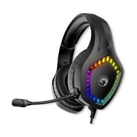 Marvo Scorpion H8360 Gaming Headphones, USB and 3.5mm, RGB Gaming Headset - PC, Xbox, Switch, PS5 and PS4 Compatible, Professional 40mm Audio Drivers, Omnidirectional Mic - Image 2