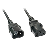 Lindy 30332 3m IEC C13 (Kettle) To IEC C14 (Kettle) Mains Extension Cable - Black - Image 2
