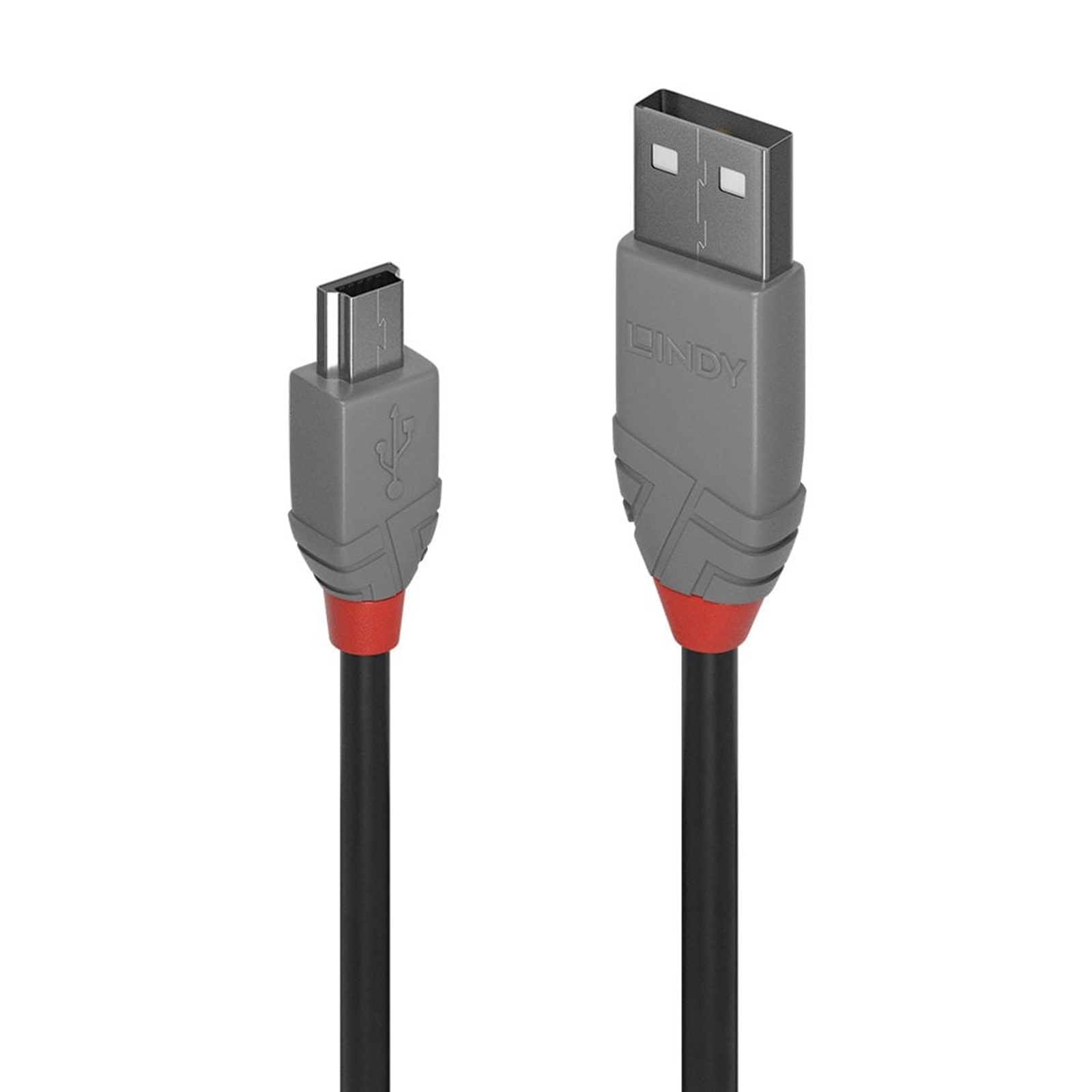 Lindy 36725 5m USB-A (M) 2.0 To USB Mini-B (M) 2.0 Anthra Line 480Mbps Cable - Black - Image 4