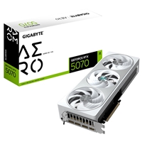 Gigabyte NVIDIA GeForce RTX 5070 AERO OC 12G Graphics Card, 12GB GDDR7, 6144 CUDA Cores, 2625 MHz Core Clock, Triple Fan, White, RGB, 3x DisplayPorts / 1x HDMI Port
