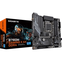 Gigabyte B760M GAMING X AX DDR4 Intel 1700 Socket Motherboard, Micro-ATX, 4x DDR4 Slots, 2x M.2 Sockets, 1x USB-C Port, Fitted I/O Shield, 2.5GbE LAN, Wi-Fi 6E, 1x DisplayPort / 1x HDMI Port