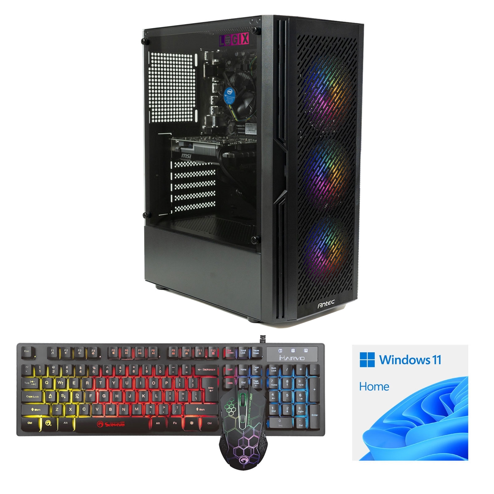 LOGIX Intel i5-10400F 6 Core 12 Threads, 2.90GHz (4.30GHz Boost), 16GB DDR4 RAM, 1TB NVMe M.2, 80 Cert PSU, GTX1650 4GB Graphics, Windows 11 home installed + FREE Keyboard & Mouse - Prebuilt System - Full 3-Year Parts & Collection Warranty - Image 4