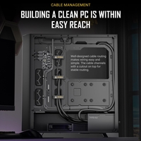 ANTEC P20C ARGB Case, Gaming, Black, Mid Tower, 2x USB 3.0, 1x USB Type-C 3.2 Gen2, Audio In/Out, 4mm Tempered Glass Side Panel, Unique Metal Mesh Panel, High Airflow Design, 3x 120mm ARGB Fans, E-ATX, ATX, Micro-ATX, ITX - Image 8