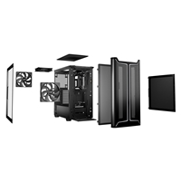 be quiet! Pure Base 501 DX Case, Airflow Window Black, Mid Tower, 2 x USB Type-A, 1 x USB Type-C, 3 x Pure Wings 3 140mm Black PWM Fans Included, Dynamic case front design with elegant ARGB lighting inside and outside of the case - Image 7
