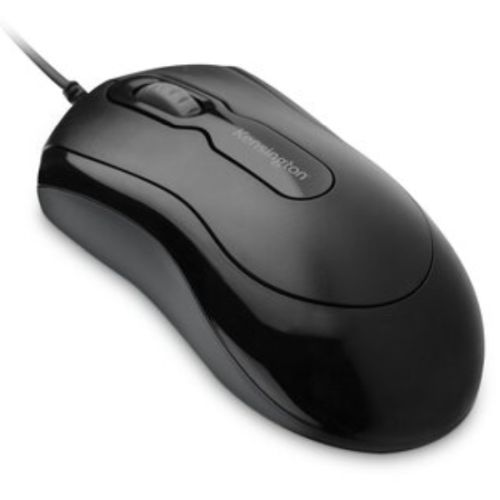 Kensington Mouse-in-a-Box EQ Wired Ambidextrous Optical Mouse, USB-A, 1000 DPI, 3 Buttons, Black