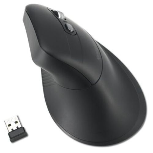 Kensington Pro Fit Ergo MY630 EQ Rechargeable Wireless/Bluetooth Vertical Mouse, Connect to 3 Devices, 2400 DPI, 4 Months Battery, Black *Right Handed version*