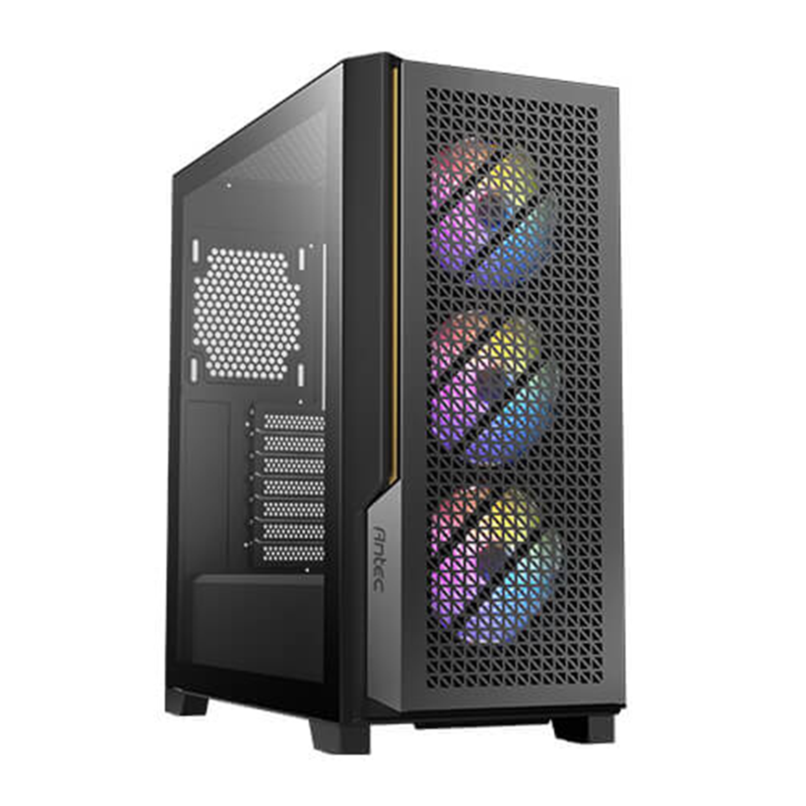 ANTEC P20C ARGB Case, Gaming, Black, Mid Tower, 2x USB 3.0, 1x USB Type-C 3.2 Gen2, Audio In/Out, 4mm Tempered Glass Side Panel, Unique Metal Mesh Panel, High Airflow Design, 3x 120mm ARGB Fans, E-ATX, ATX, Micro-ATX, ITX - Image 4