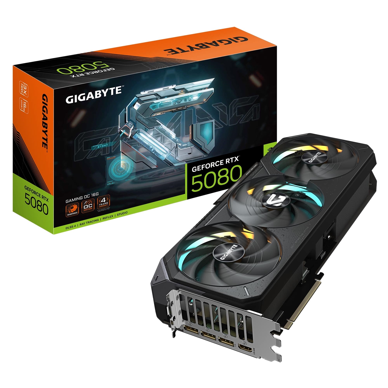 Gigabyte NVIDIA GeForce RTX 5080 GAMING OC 16G Graphics Card, 16GB GDDR7, 10752 CUDA Cores, 2730 MHz Core Clock, Triple Fan, RGB, 3x DisplayPorts / 1x HDMI Port - Image 4