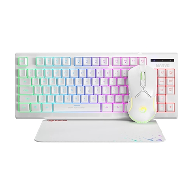 Marvo Scorpion CM310 Loot 30 3 in 1 RGB Gaming UK Layout TKL Keyboard, Mouse and Mat Bundle (White) - Image 3