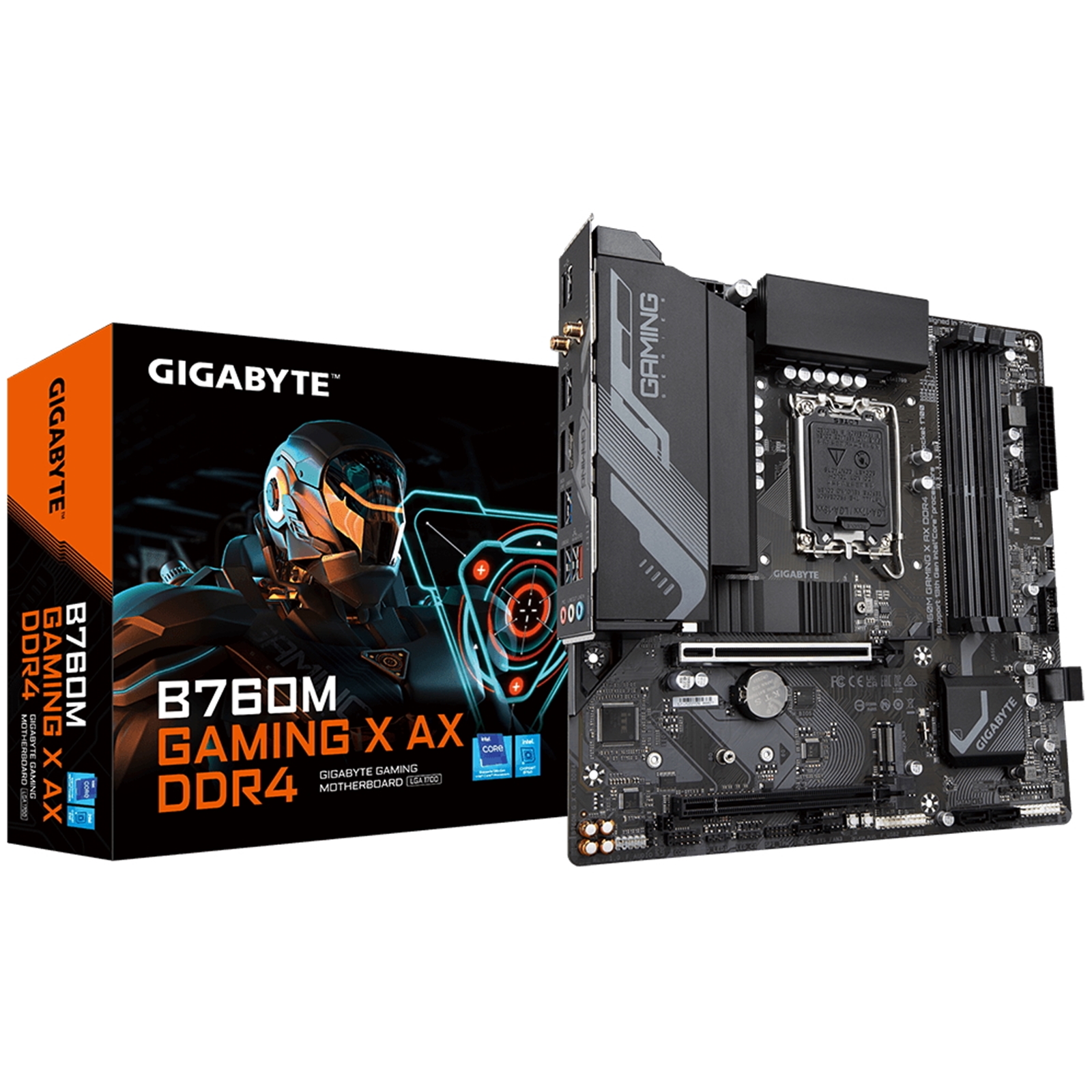 Gigabyte B760M GAMING X AX DDR4 Intel 1700 Socket Motherboard, Micro-ATX, 4x DDR4 Slots, 2x M.2 Sockets, 1x USB-C Port, Fitted I/O Shield, 2.5GbE LAN, Wi-Fi 6E, 1x DisplayPort / 1x HDMI Port - Image 4