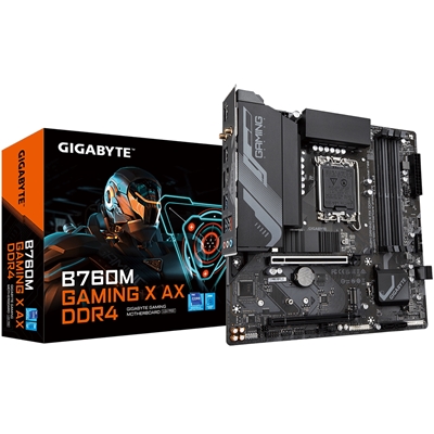 Gigabyte B760M GAMING X AX DDR4 Intel 1700 Socket Motherboard, Micro-ATX, 4x DDR4 Slots, 2x M.2 Sockets, 1x USB-C Port, Fitted I/O Shield, 2.5GbE LAN, Wi-Fi 6E, 1x DisplayPort / 1x HDMI Port - Image 3