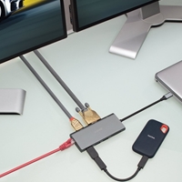 LINDY 43278 DST-Mini Plus USB-C Laptop Mini Docking Station with 4K HDMI, VGA Support & USB-C 100W Pass-Through Charging, 3 x USB 3.2 Type-A, Gigabit Ethernet Port, 2 Year Warranty - Image 9