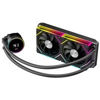 CiT Pro Glacier AIO 240mm Liquid CPU Cooler with ARGB LED Lighting, Dual PWM Fans, and Real-Time Temperature Display - Black - Image 5