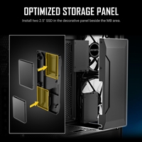 ANTEC NX416L Case, Gaming, Black, Mid Tower, 1 x USB 3.0 / 2 x USB Type-C, Tempered Glass Side Window Panel, Addressable RGB LED Fans, ATX, Micro ATX, ITX - Image 4