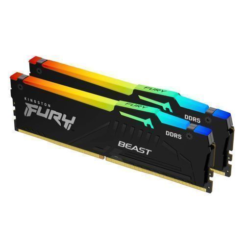 Kingston Fury Beast RGB 64GB Kit (2 x 32GB), DDR5, 6000MHz, CL36, 1.35V, ECC, PMIC, AMD EXPO & Intel XMP 3.0, Black, DIMM Memory - Image 2