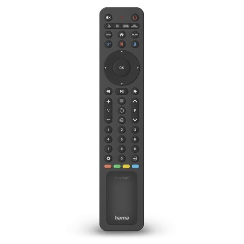 Hama Solar Powered Universal IR Remote Control for Over 1,000 Devices, Control 8 Devices, App Buttons, 10m Range