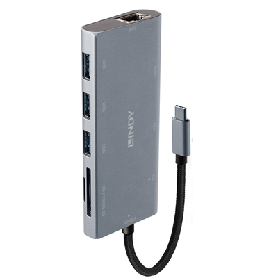 LINDY 43278 DST-Mini Plus USB-C Laptop Mini Docking Station with 4K HDMI, VGA Support & USB-C 100W Pass-Through Charging, 3 x USB 3.2 Type-A, Gigabit Ethernet Port, 2 Year Warranty - Image 3