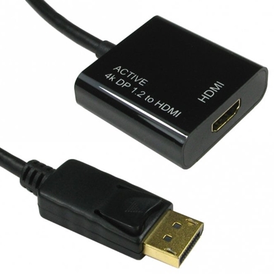 15CM DISPLAY PORT V1.2 - HDMI ACTIVE ADAP 4K BLACK - Image 3