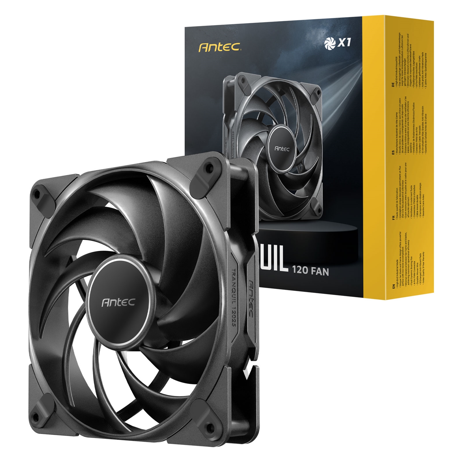 Antec Tranquil 120 PWM Case Fan - Fluid Dynamic Bearing, 400-2000 RPM, Black - Image 4