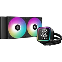 DeepCool LD 240 AIO Liquid CPU Cooler, Universal Socket, 240mm Radiator, PWM 2400RPM Cooling Fans, Addressable RGB LED Lighting, Fully Customizable Infinity Mirror Cap Design, Digital Display, - Image 2