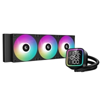 DeepCool LD 360 AIO Liquid CPU Cooler, Universal Socket, 360mm Radiator, PWM 2400RPM Cooling Fans, Addressable RGB LED Lighting, Fully Customizable Infinity Mirror Cap Design, Digital Display, - Image 2