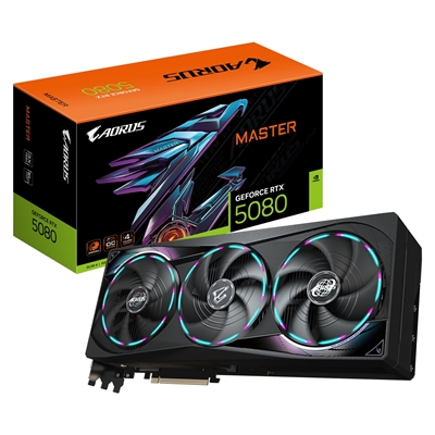 Gigabyte NVIDIA GeForce RTX 5080 AORUS MASTER 16G Graphics Card, 16GB GDDR7, 10752 CUDA Cores, 2805 MHz Core Clock, Triple Fan, RGB, 3x DisplayPorts / 1x HDMI Port - Image 2
