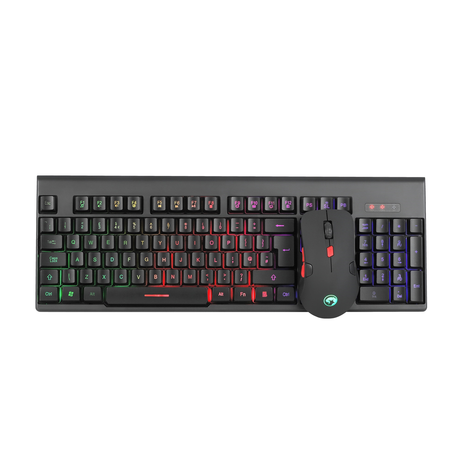 Marvo Scorpion KW512 3 Colour LED Backlit with 7 Lighting Modes Wireless Keyboard and Mouse Bundle - Image 4