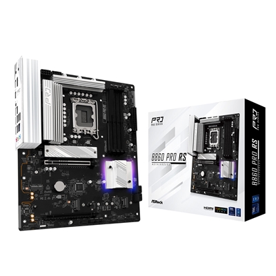 ASRock B860 Pro RS Intel 1851 Socket Motherboard, ATX, 4x DDR5 Slots, 3x M.2 Sockets, 2x USB-C Port, Fitted I/O Shield, 2.5GbE LAN, 1x DisplayPort / 1x HDMI Port - Image 3