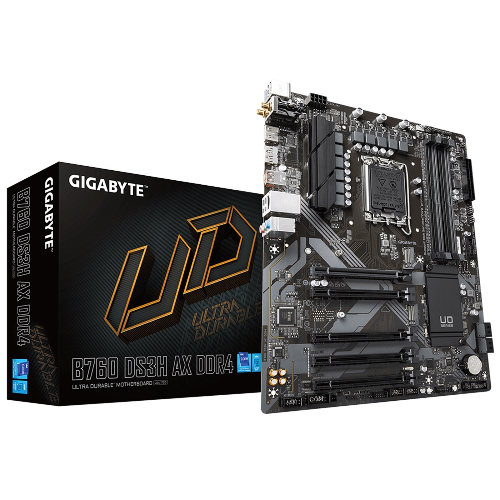 Gigabyte B760 DS3H AX DDR4 Ultra Durable Intel 1700 Socket Motherboard, ATX, 4x DDR4 Slots, 2x M.2 Sockets, 2x USB-C Port, GbE LAN, Wi-Fi 6E, 1x DisplayPort / 1x HDMI Port - Image 4
