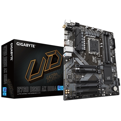 Gigabyte B760 DS3H AX DDR4 Ultra Durable Intel 1700 Socket Motherboard, ATX, 4x DDR4 Slots, 2x M.2 Sockets, 2x USB-C Port, GbE LAN, Wi-Fi 6E, 1x DisplayPort / 1x HDMI Port - Image 3