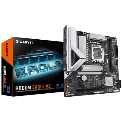 Gigabyte B860M EAGLE Intel 1851 Socket Motherboard, Micro-ATX, 2x DDR5 Slots, 2x M.2 Sockets, 1x USB-C Port, Fitted I/O Shield, 2.5GbE LAN, 1x DisplayPort / 1x HDMI Port - Image 3