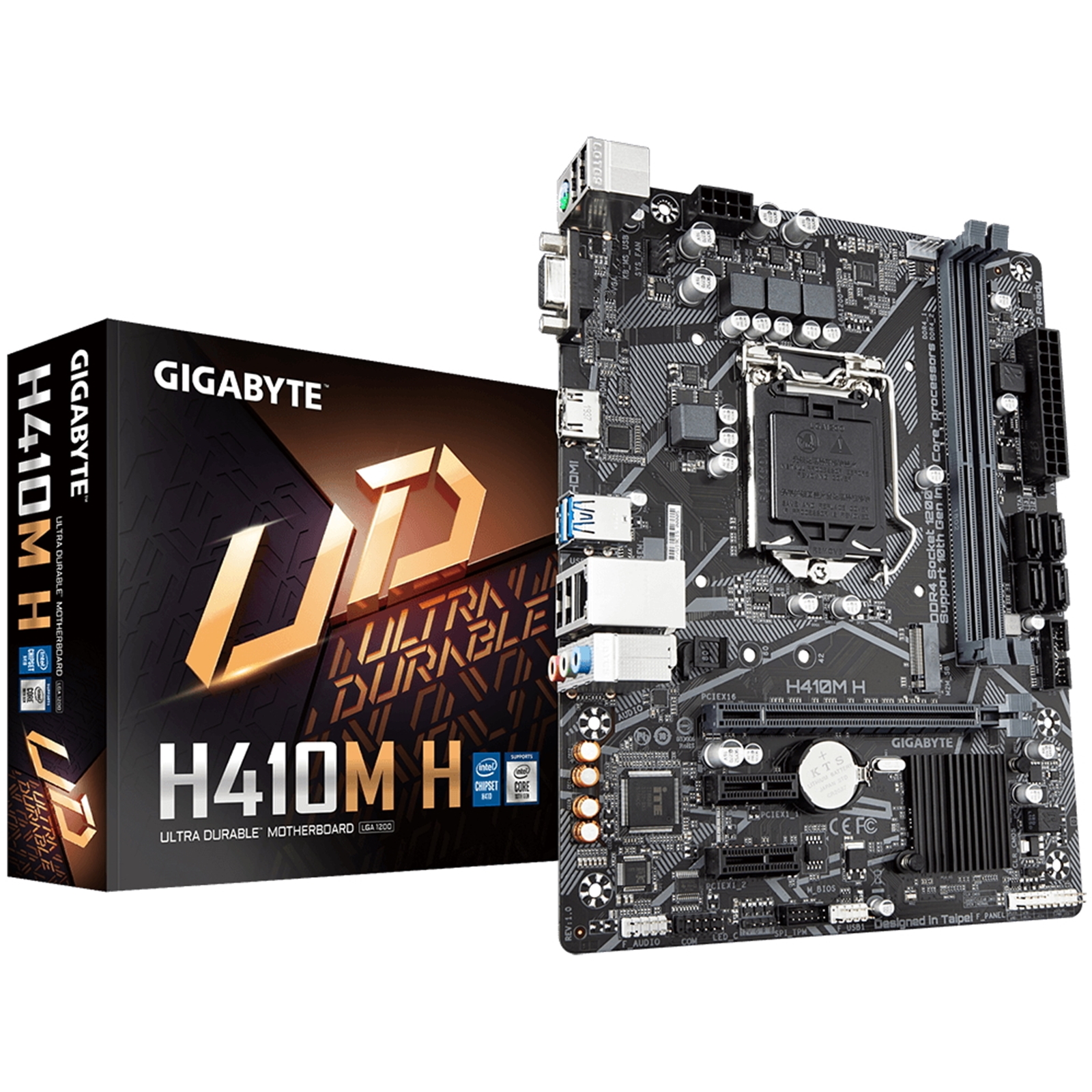 Gigabyte H410M H V2 Ultra Durable Intel 1200 Socket Motherboard, Micro-ATX, 2x DDR4 Slots, 1x M.2 Socket, GbE LAN, 1x D-Sub / 1x HDMI Port - Image 4