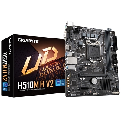 Gigabyte H510M H V2 Ultra Durable Intel 1200 Socket Motherboard, Micro-ATX, 2x DDR4 Slots, 1x M.2 Socket, GbE LAN, 1x D-Sub / 1x HDMI Port - Image 3