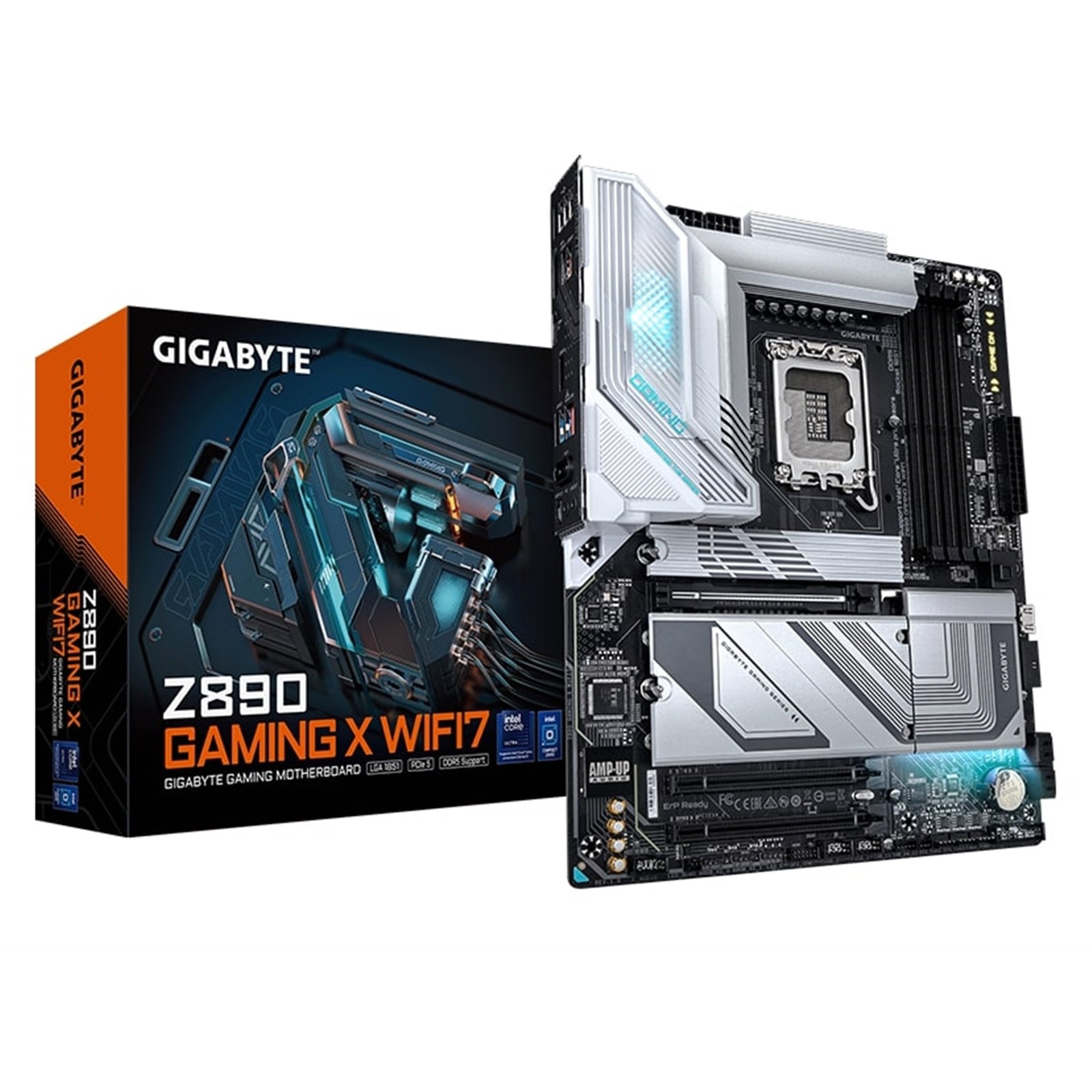 Gigabyte Z890 GAMING X WIFI7 Intel 1851 Socket Motherboard, ATX, 4x DDR5 Slots, 4x M.2 Sockets, 2x USB-C Port, Fitted I/O Shield, 2.5GbE LAN, Wi-Fi 7, 1x DisplayPort / 1x HDMI / 1x USB-C (USB4) - Image 4