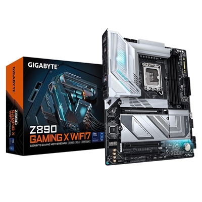 Gigabyte Z890 GAMING X WIFI7 Intel 1851 Socket Motherboard, ATX, 4x DDR5 Slots, 4x M.2 Sockets, 2x USB-C Port, Fitted I/O Shield, 2.5GbE LAN, Wi-Fi 7, 1x DisplayPort / 1x HDMI / 1x USB-C (USB4) - Image 3