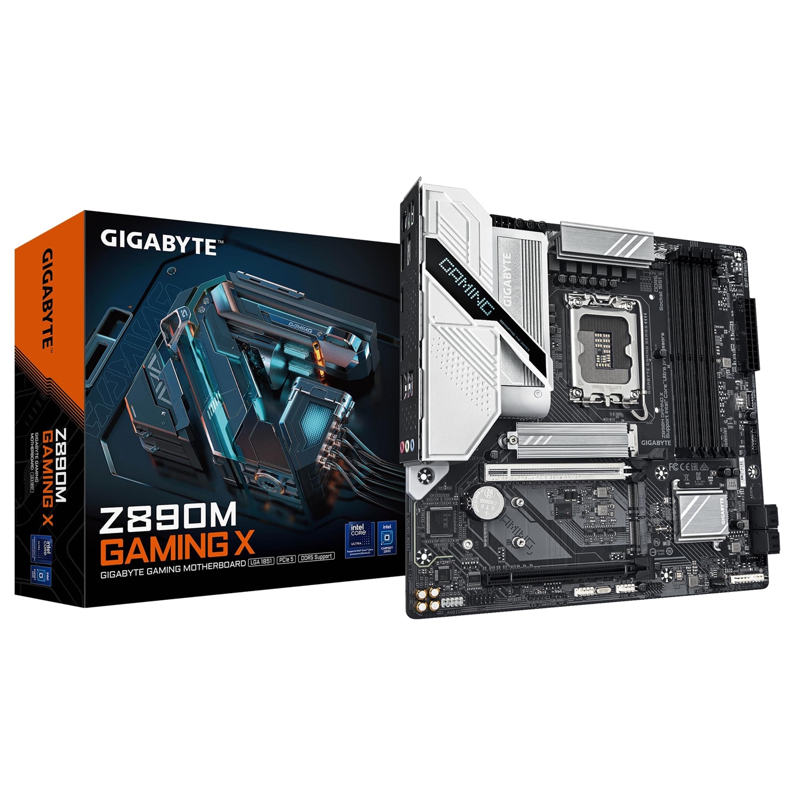 Gigabyte Z890M GAMING X Intel 1851 Socket Motherboard, Micro-ATX, 4x DDR5 Slots, 3x M.2 Sockets, 1x USB-C Port, Fitted I/O Shield, 2.5GbE LAN, 2x DisplayPorts / 1x HDMI Port - Image 4