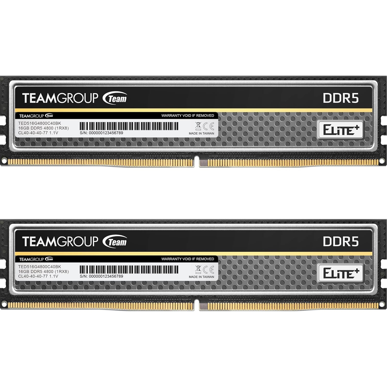 Team Elite Plus TPBD532G4800HC40DC01 32GB DIMM System Memory, DDR5, 4800MHz, 2 x 16GB, 288 Pin, 1.1v, CL40-40-40-77 - Image 4